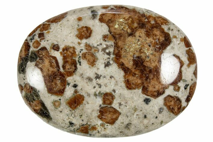 Polished Garnet In Wollastonite Palm Stone - Namibia #343954